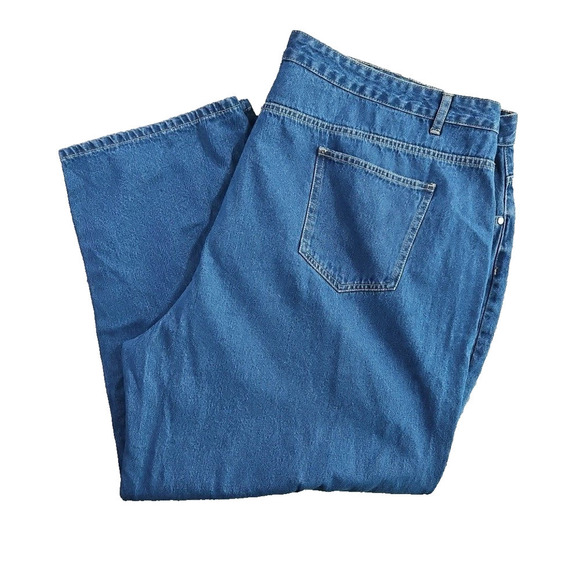 Pretty Little Thing Women's Jean Size 24 Recycled Plus Mid Blue Washed New w Tag - Picture 5 of 16